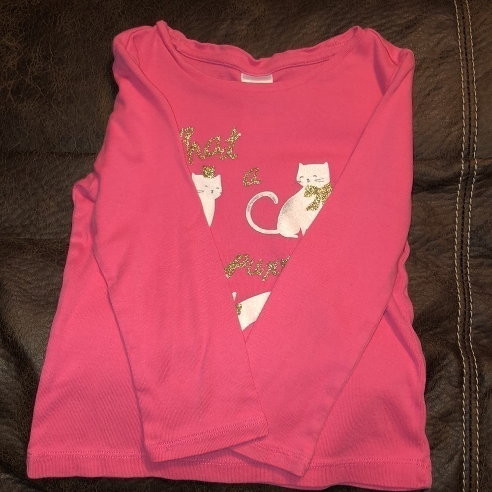 5/$25 Gymboree size 4 pink long sleeve shirt. Cat graphic - Picture 3 of 7